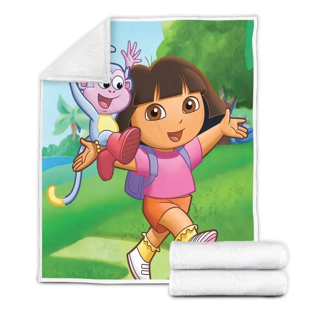 Dora The Explorer Poster Fleece Blanket Gift For Wife Husband Besties