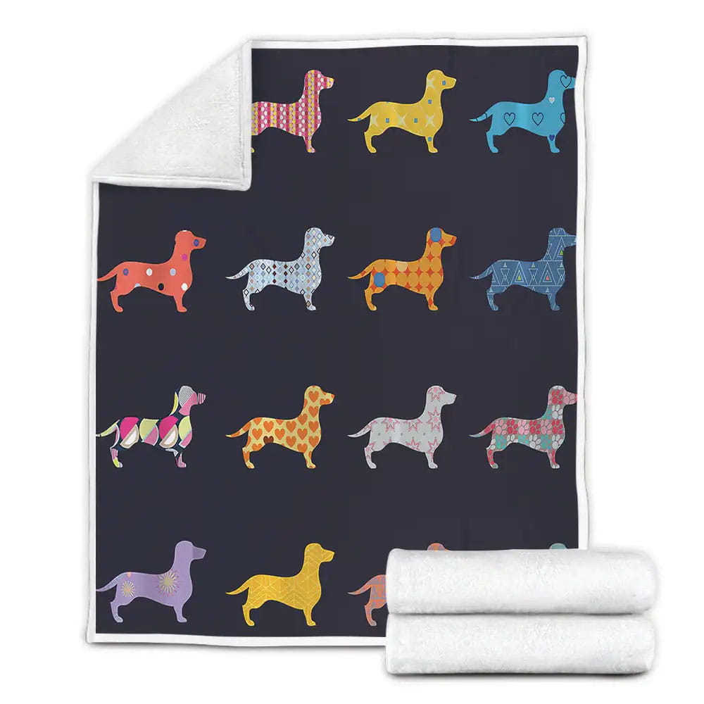 Dachshund Fleece Blanket Gift For Christmas Thanksgiving Halloween