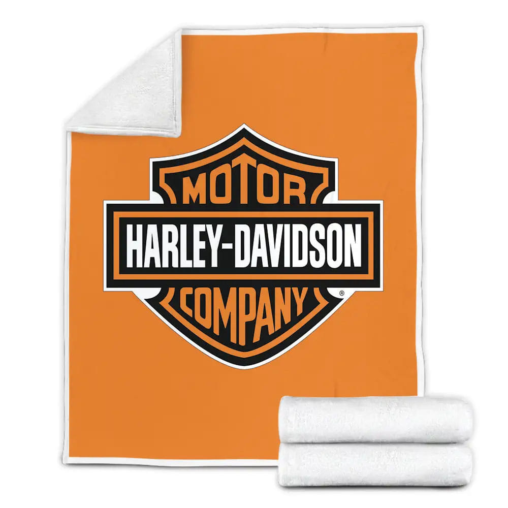 Harley Davidson Motor Company Logo Fleece Blanket Perfect 