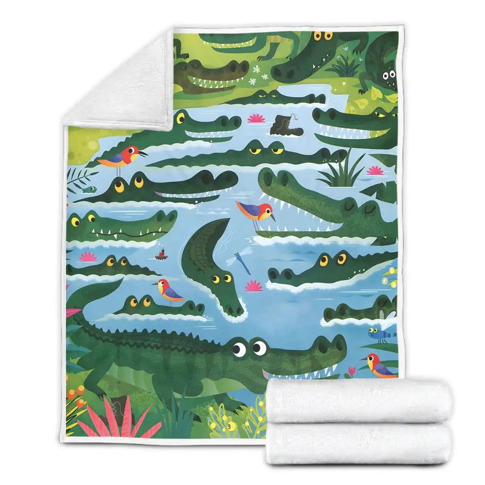 Crocodile Fleece Blanket Gift For Christmas Thanksgiving Halloween