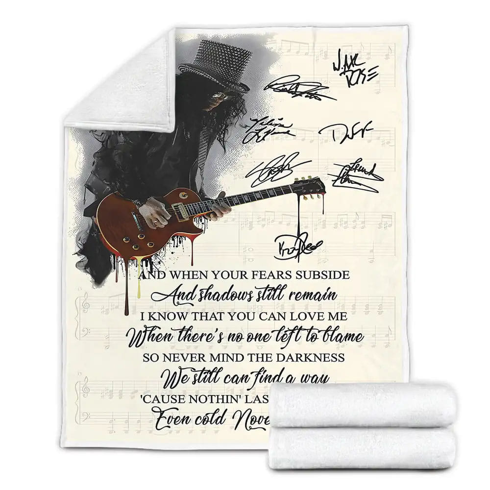 Guns N Roses November Rain Lyrics Fleece Blanket Perfect 