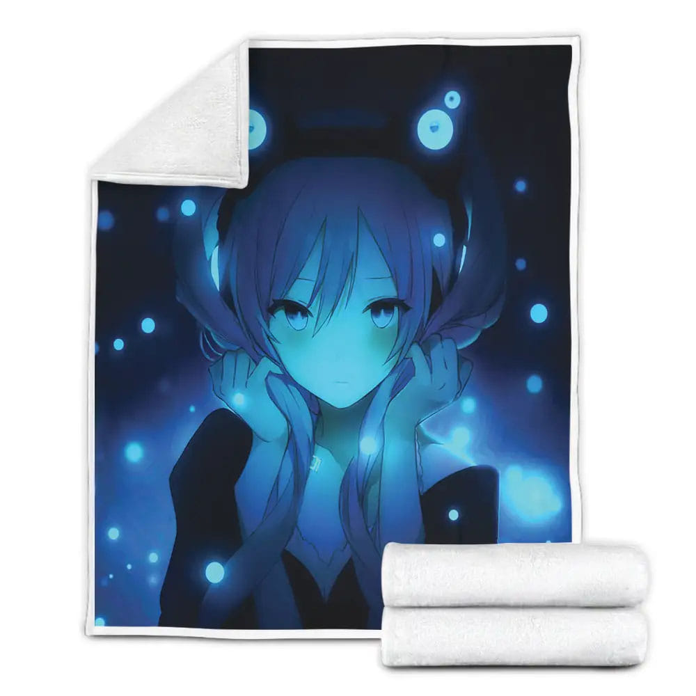 Hatsune Miku From Vocaloid Fleece Blanket Gift For Wife Husband Besties