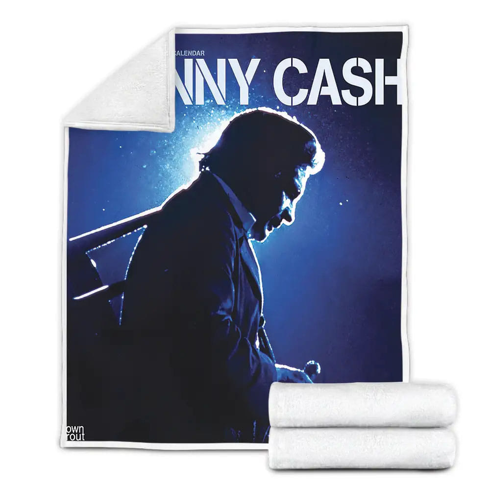 Johnny Cash Fleece Blanket Gift For Christmas Thanksgiving Halloween