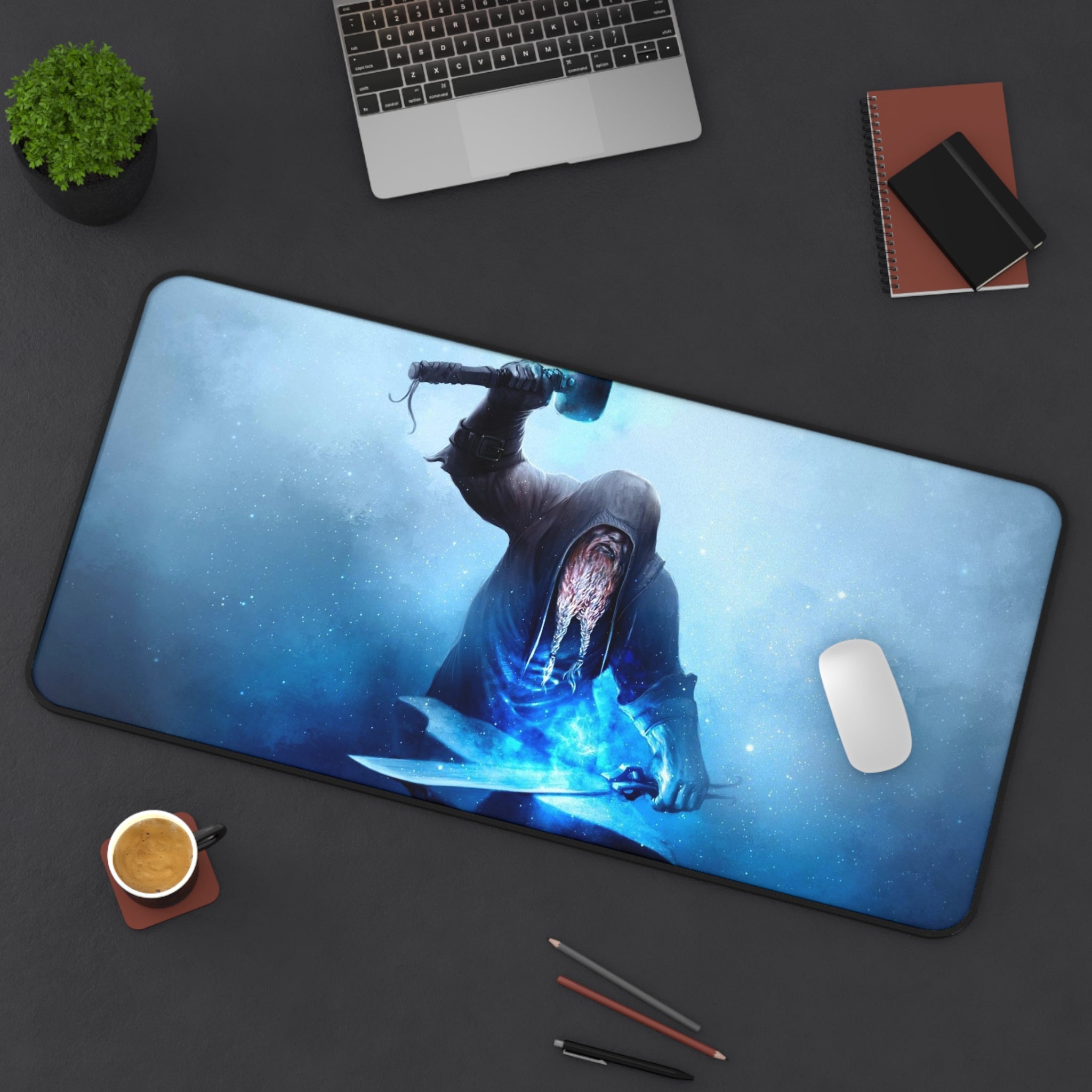 Allleftout Magic Blacksmith Desk Mat, Deskmat Xl, Gaming Keyboard Matt, Mousepad Large, Xxl Extended Deskpad Mouse Pad, Large Gaming Mousepad