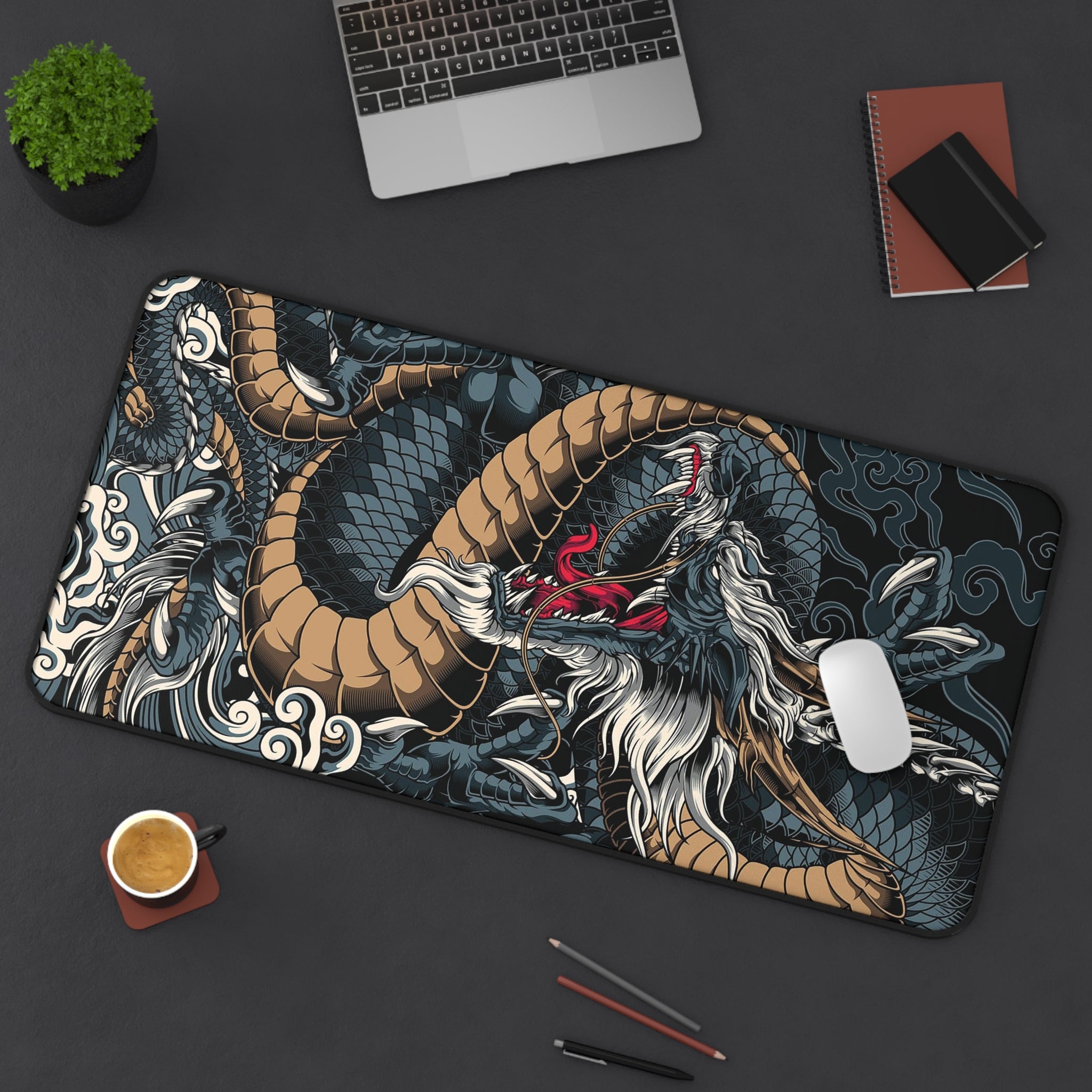 Allleftout Dragon Yakuza Desk Mat, Deskmat Xl, Gaming Keyboard Matt, Mousepad Large, Xxl Extended Deskpad Mouse Pad, Large Gaming Mousepad