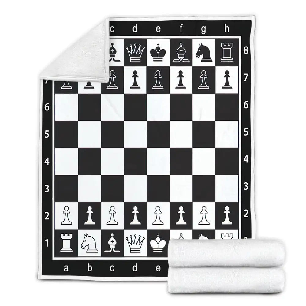 Chess Board Fleece Blanket Gift For Christmas Thanksgiving Halloween
