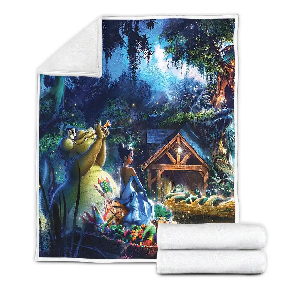 Disney Princess Tiana In Fantasy Art Fleece Blanket Perfect 