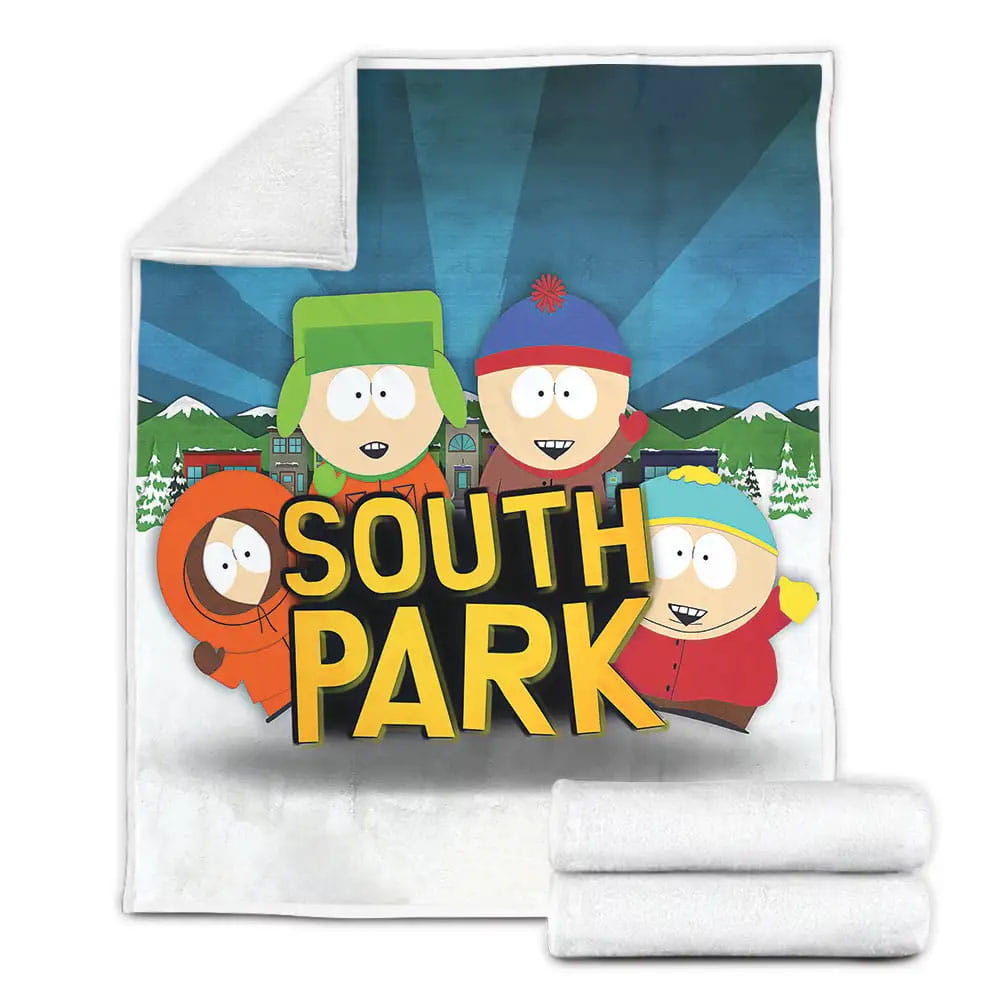 South Park Main Kids In Series Poster Fleece Blanket Perfect 