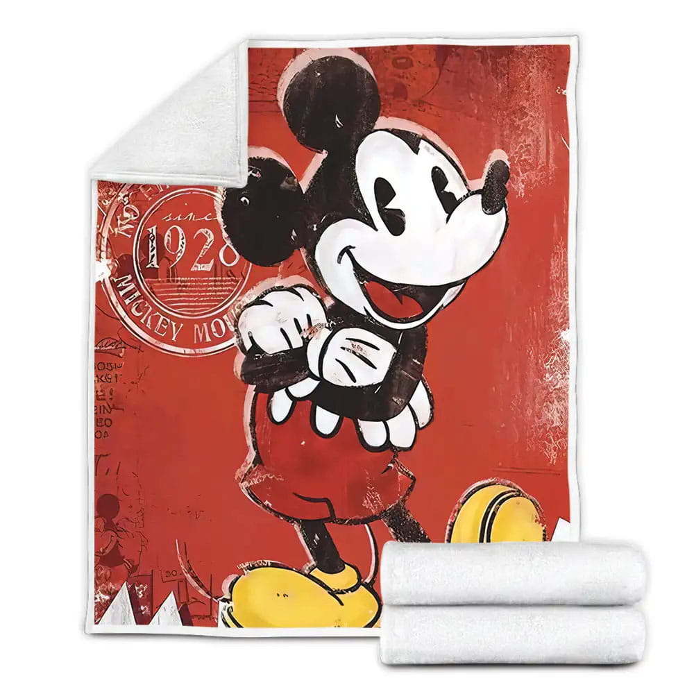Vintage Original Mickey Mouse Drawing Fleece Blanket Perfect 
