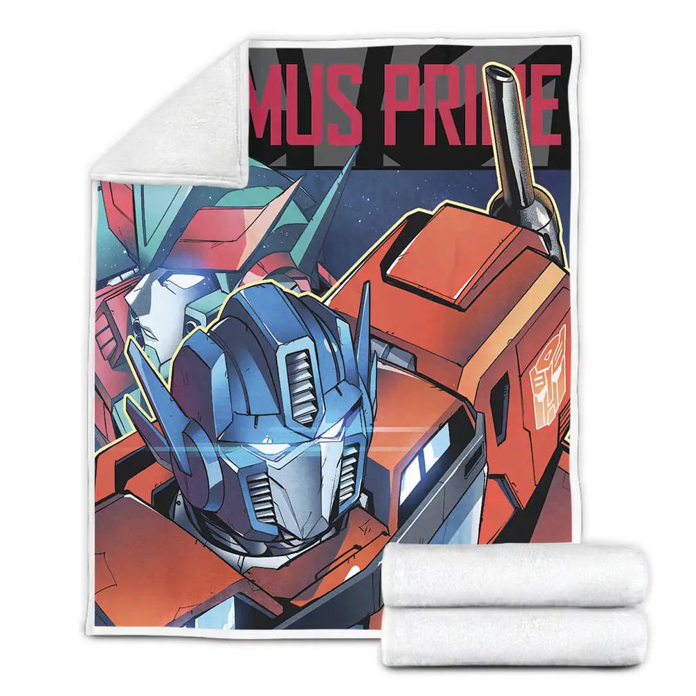 Transformer Optimus Prime In Animated Fleece Blanket Perfect 