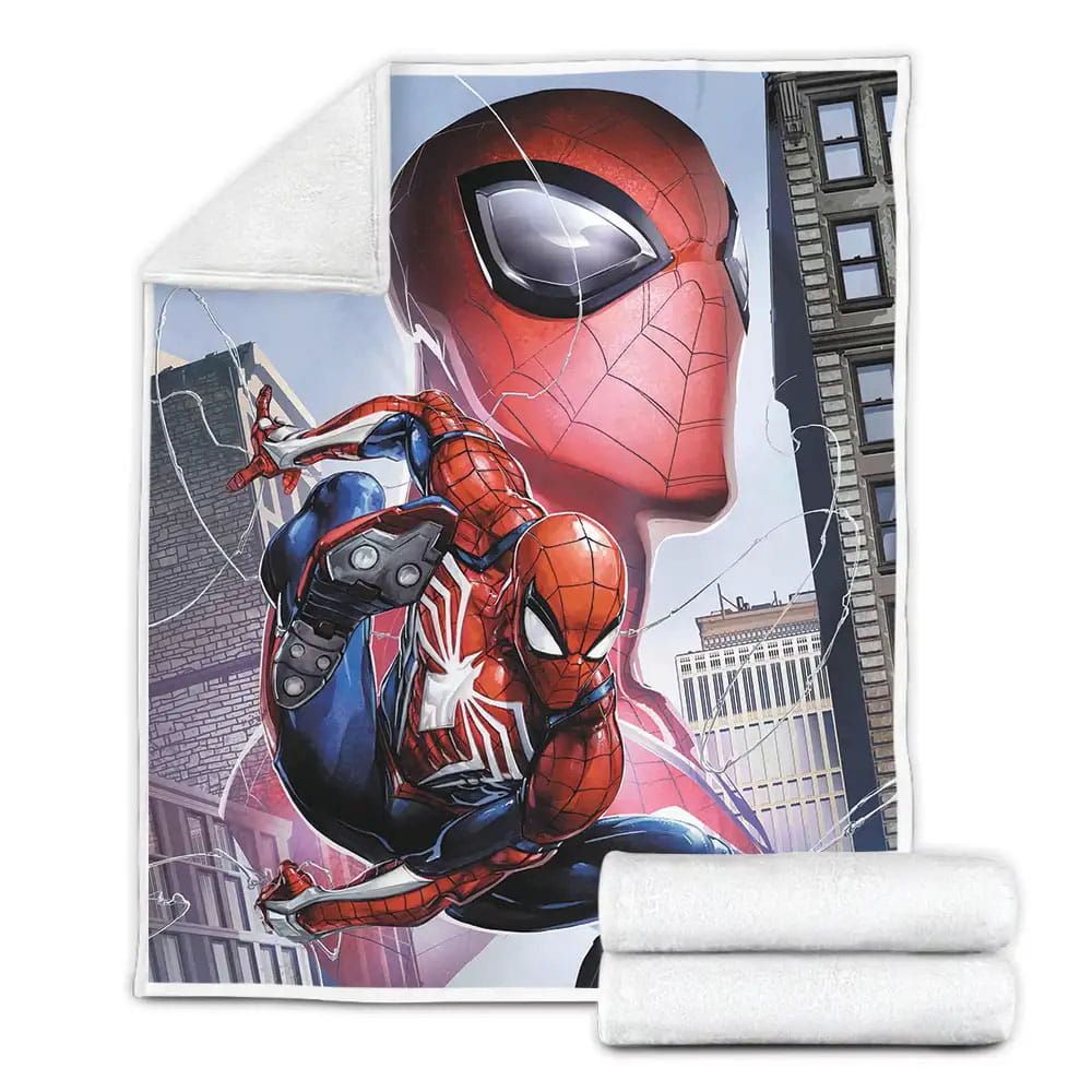 Spider-Man Game In The City Fleece Blanket Gift For Wife Husband Besties