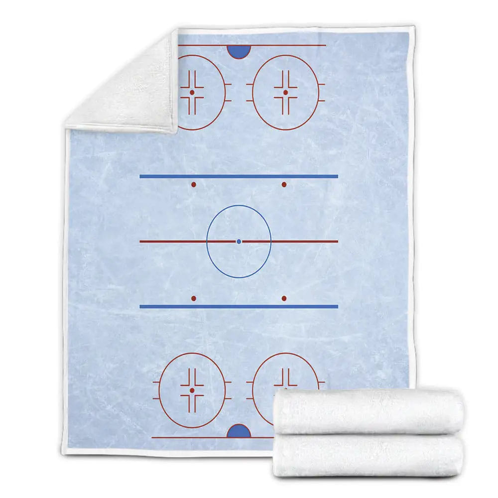 Ice Hockey Rink Custom With Your Name Fleece Blanket Perfect 