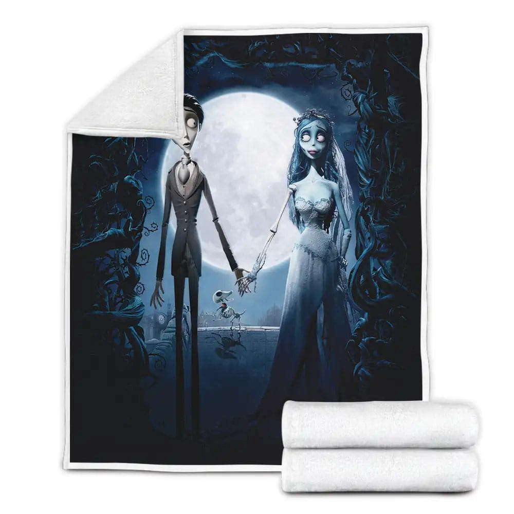 Corpse Bride Fleece Blanket Gift For Christmas Thanksgiving Halloween