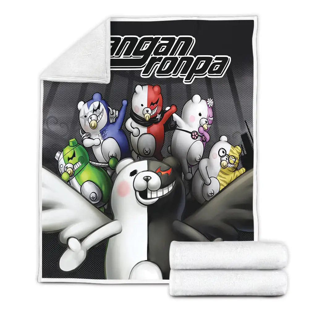 Danganronpa Monokuma And Cubs Artwork Fleece Blanket Perfect 