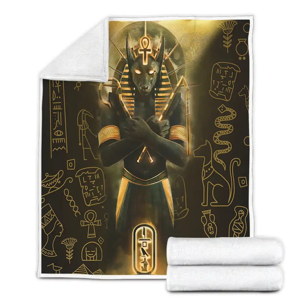 Egyptian Lord Of The Death Anubis God Fleece Blanket Perfect 