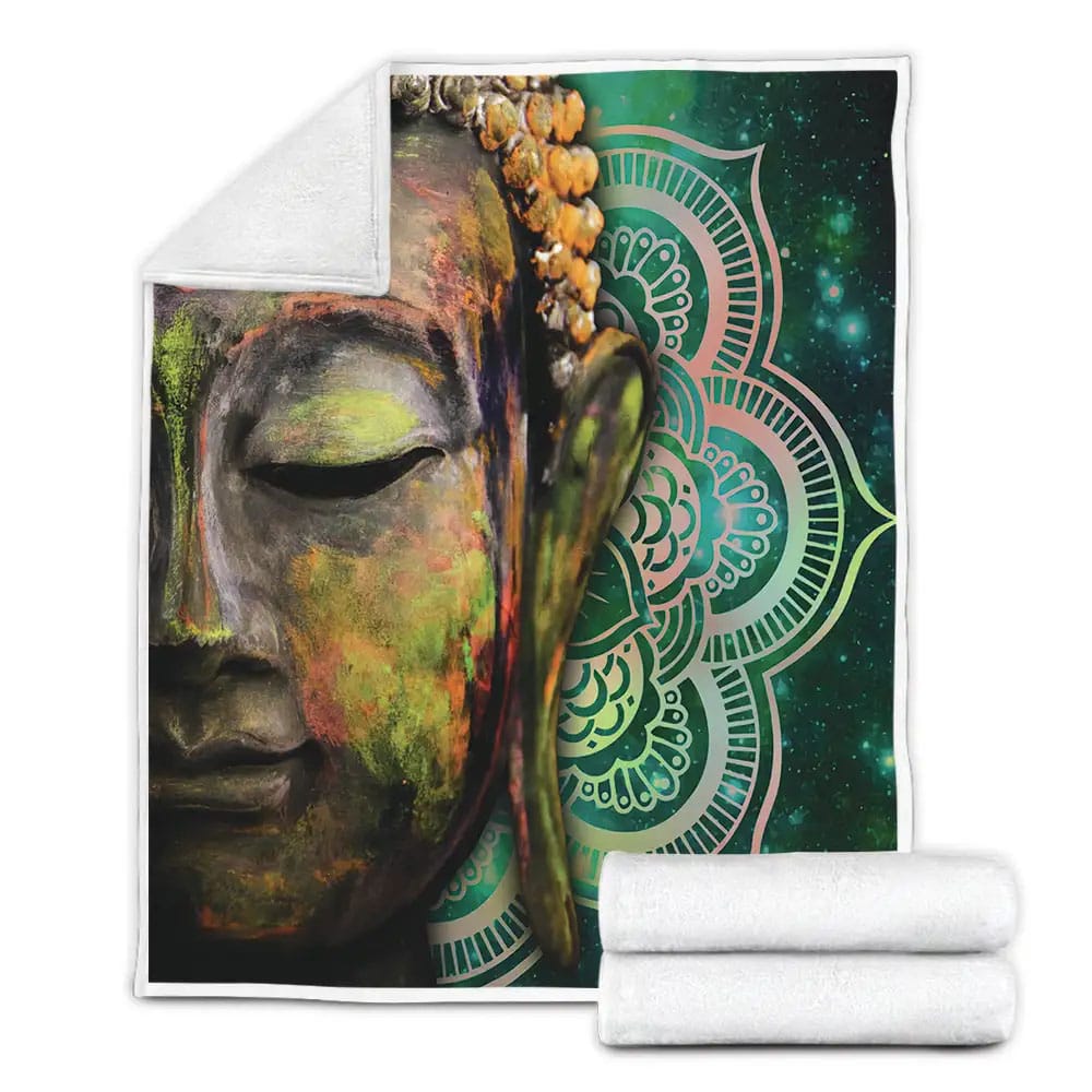 Closeup Buddha Abstract Art Fleece Blanket Gift For Wife Husband Besties