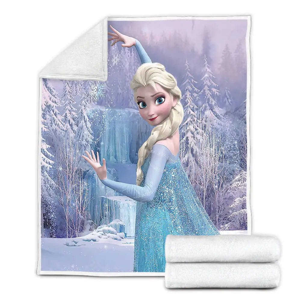 Disney Frozen Elsa In The Snow Forest Fleece Blanket Perfect 
