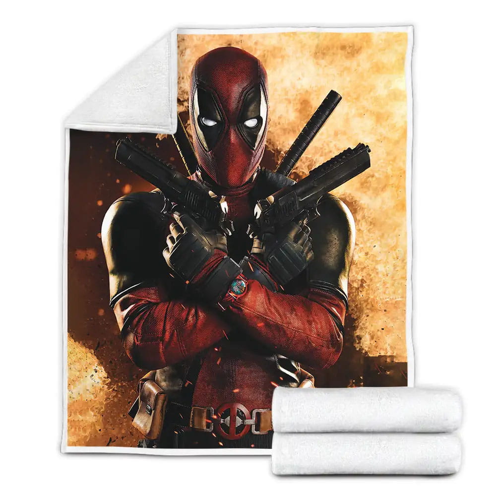 Deadpool Art Fleece Blanket Gift For Christmas Thanksgiving Halloween