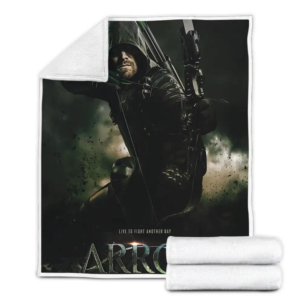Green Arrow Live To Fight Another Day Fleece Blanket Perfect 