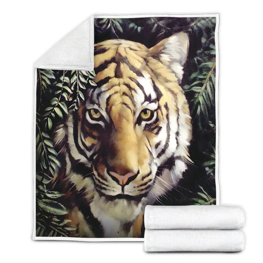 Bengal Tiger Fleece Blanket Gift For Christmas Thanksgiving Halloween