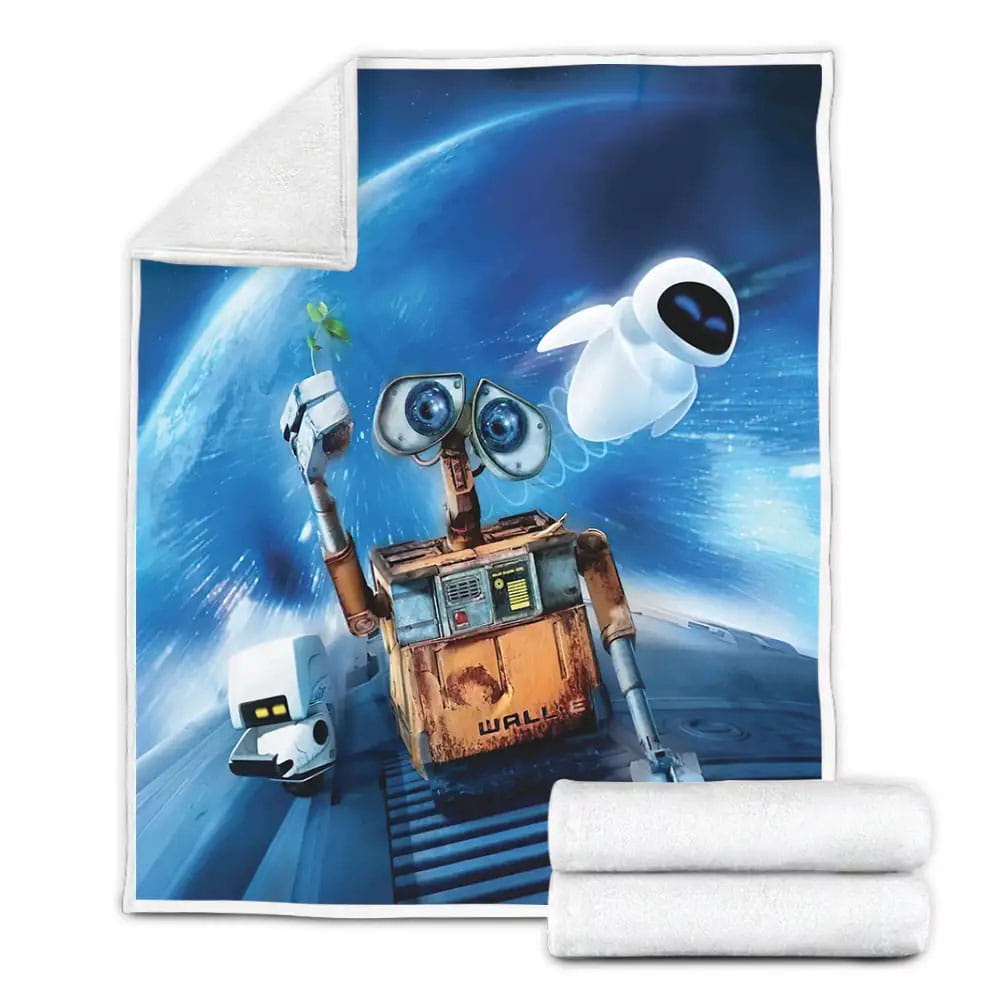 Wall.e Movie Holding Germination Photo Fleece Blanket Perfect 