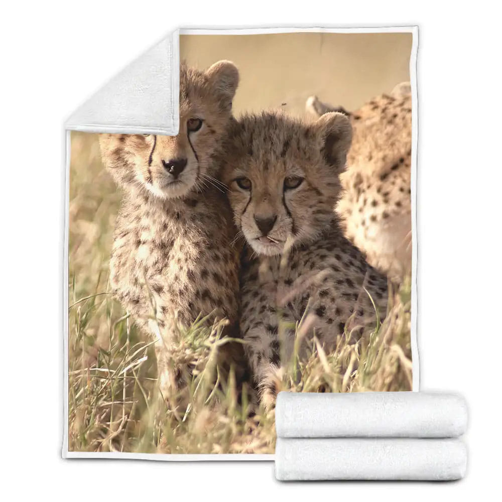 Baby Cheetah Fleece Blanket Gift For Christmas Thanksgiving Halloween
