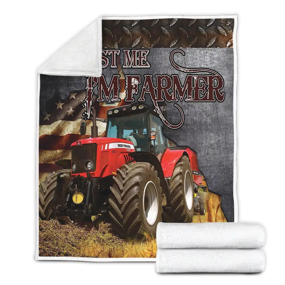 Tractor Trust Me Im A Famer Fleece Blanket Gift For Wife Husband Besties