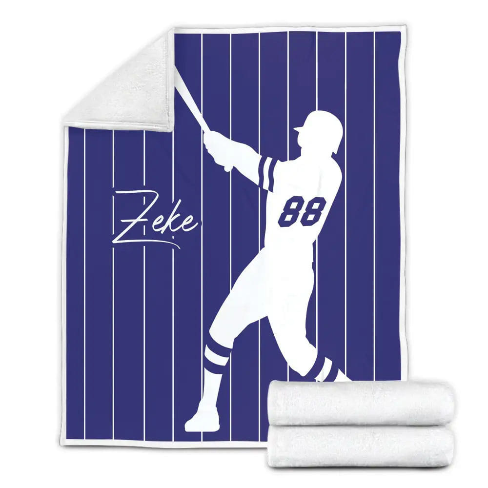 Baseball Player On Vertical Fleece Blanket Gift For Wife Husband Besties