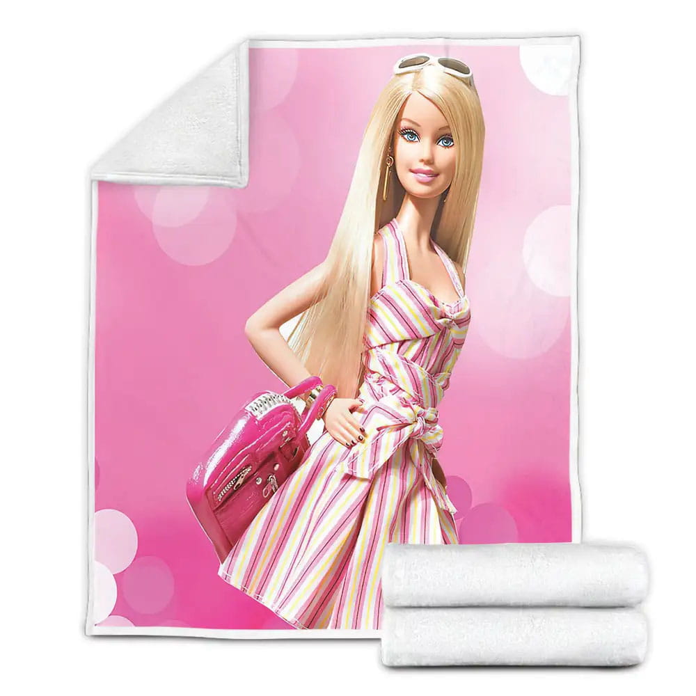 Pretty Barbie Fleece Blanket Gift For Christmas Thanksgiving Halloween