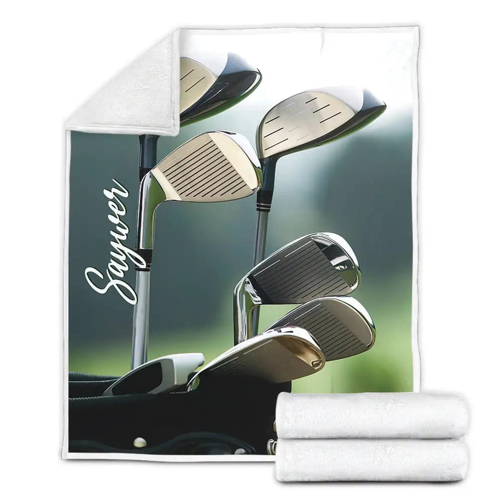 Shiny Golf Sticks Photograph Fleece Blanket Gift For Wife Husband Besties