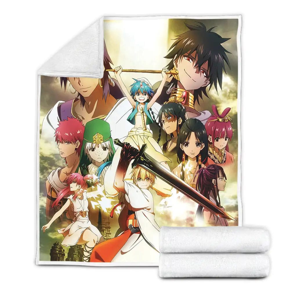 Magi The Labyrinth Of Magic Characters Fleece Blanket Perfect 