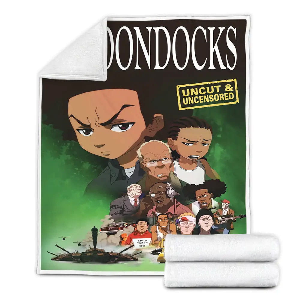 The Boondocks Cartoon Series Fleece Blanket Gift For Wife Husband Besties