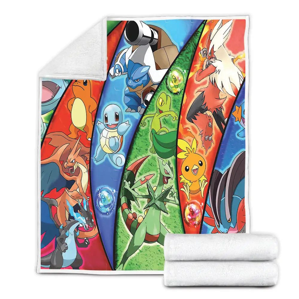 Pokemon Squirtle Evolved To Blastoise Fleece Blanket Perfect 