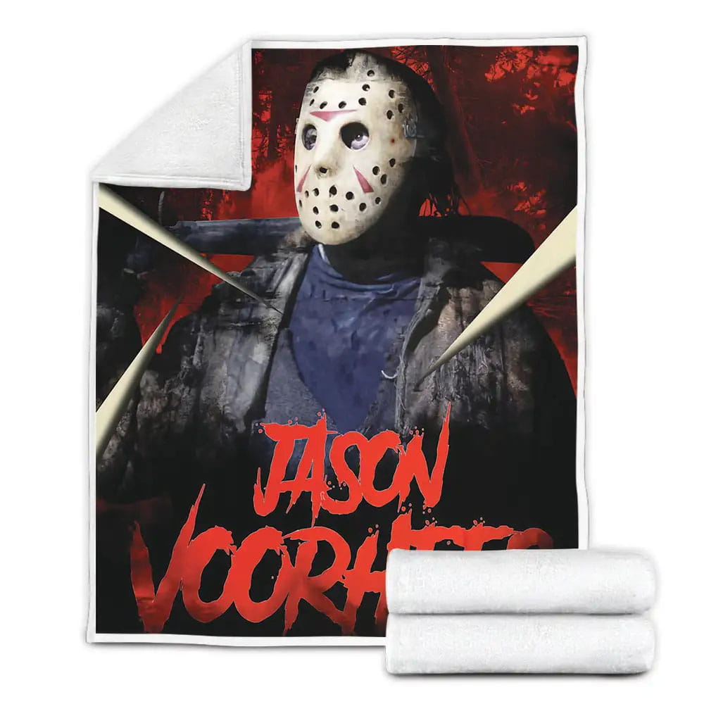 Friday The 13th Red Letters Fleece Blanket Gift For Wife Husband Besties