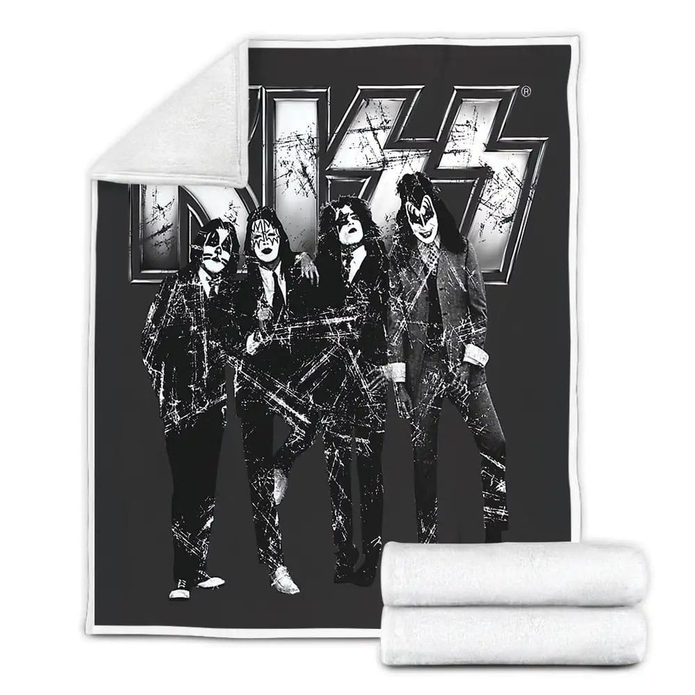 Kiss In Black And White Poster Fleece Blanket Gift For Wife Husband Besties