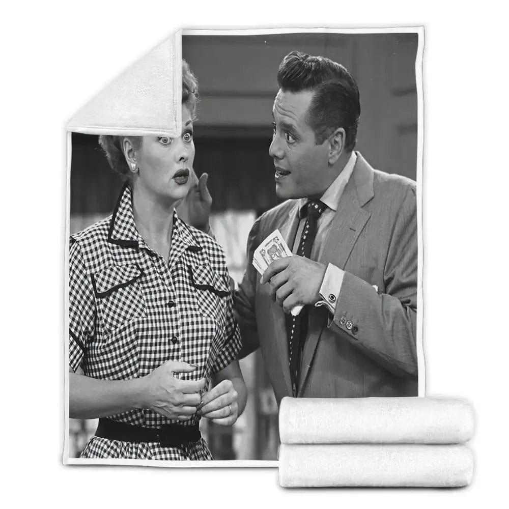I Love Lucy 3D Printed Black And White Fleece Blanket Perfect 