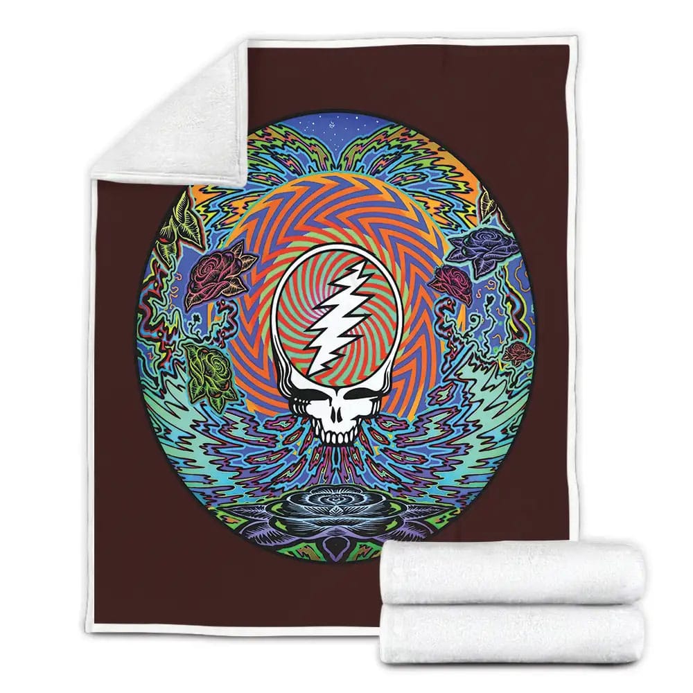 Grateful Dead Fleece Blanket Gift For Christmas Thanksgiving Halloween
