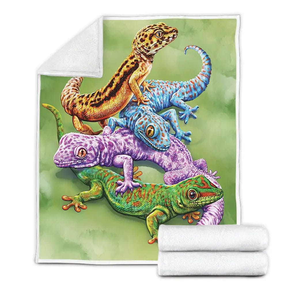 Geckos Fleece Blanket Gift For Birthday Halloween Christmas Thanksgiving