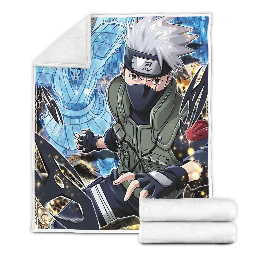 Kakashi Susanoo Mode Artwork Fleece Blanket Gift For Wife Husband Besties