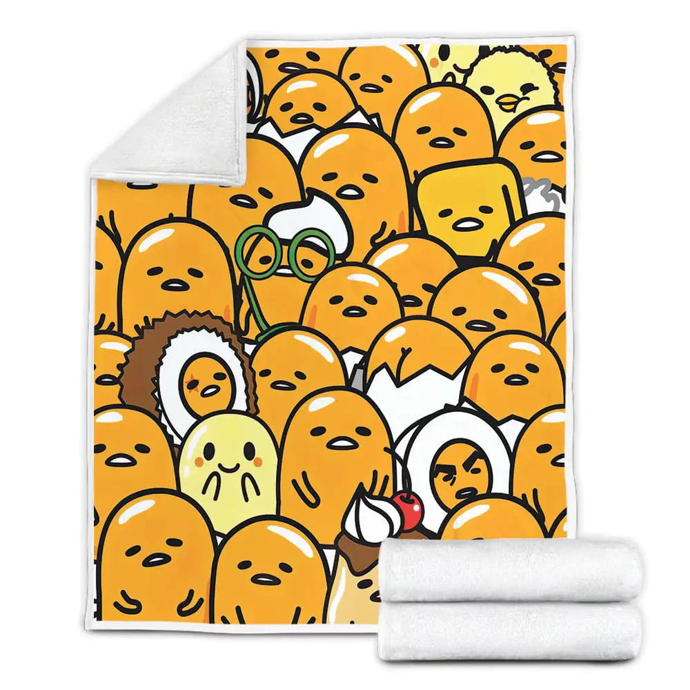 Gudetama Multiple Characters Fleece Blanket Gift For Wife Husband Besties