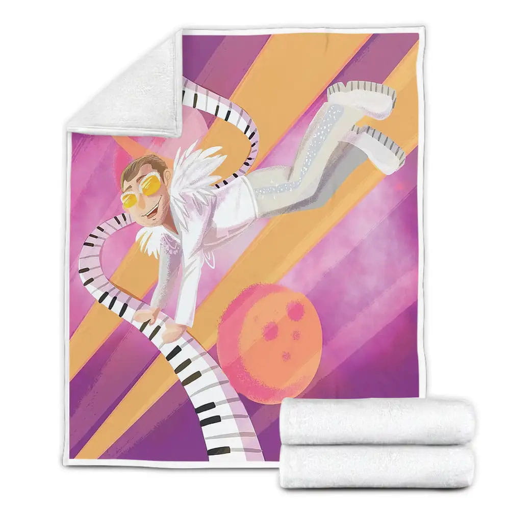Elton John Playing The Piano In Spaces Fleece Blanket Perfect 