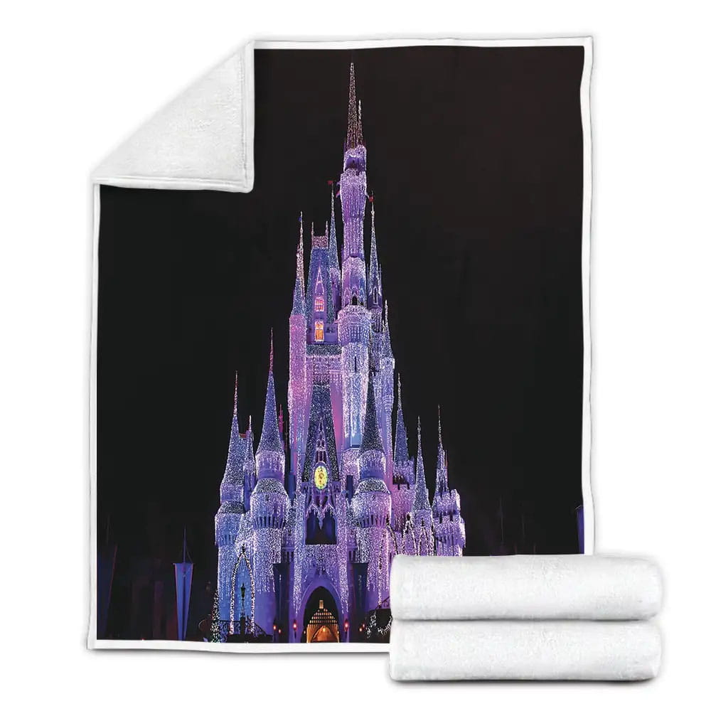 Disney Castle Fleece Blanket Gift For Christmas Thanksgiving Halloween