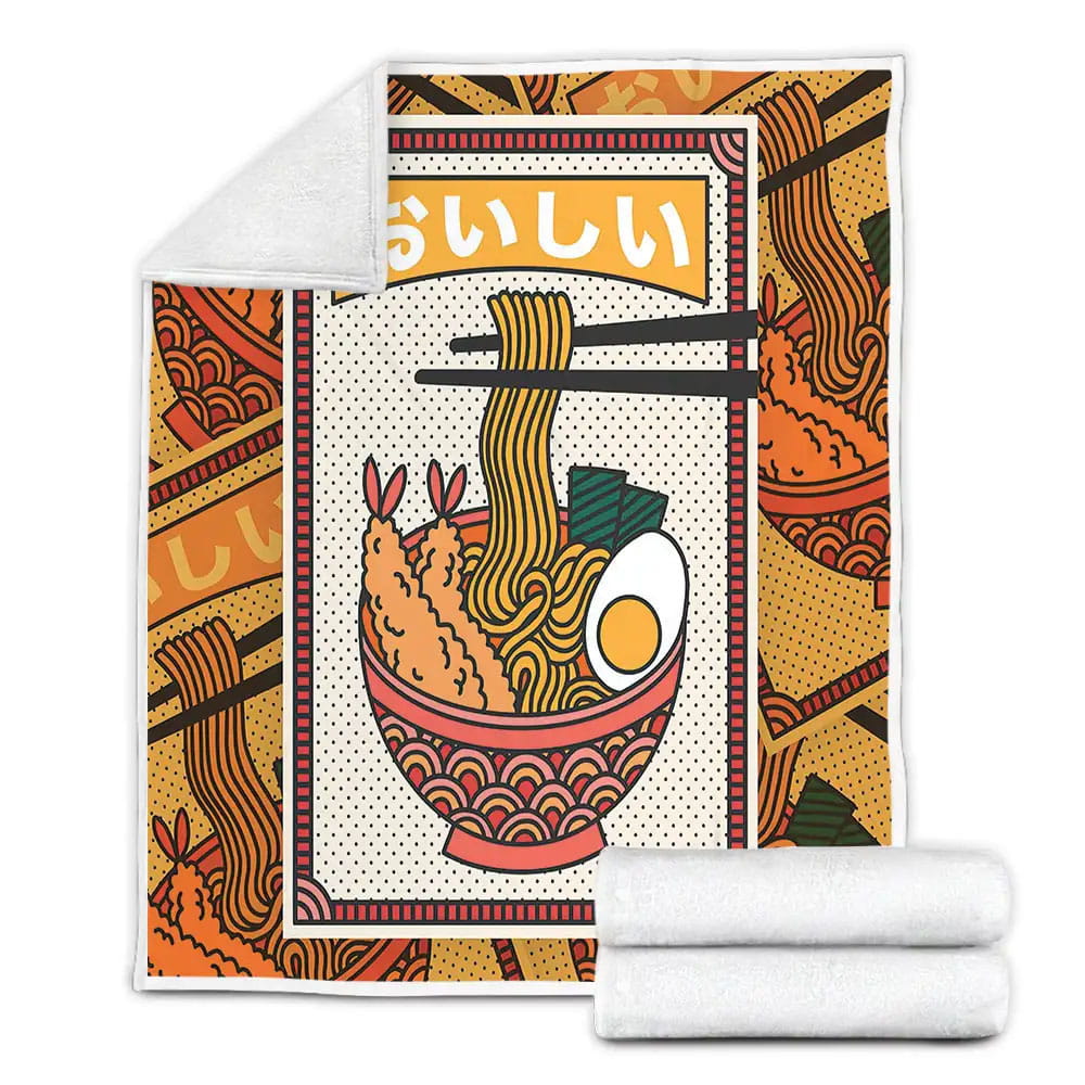 Bowl Of Ramen In Traditional Japan Art Fleece Blanket Perfect 