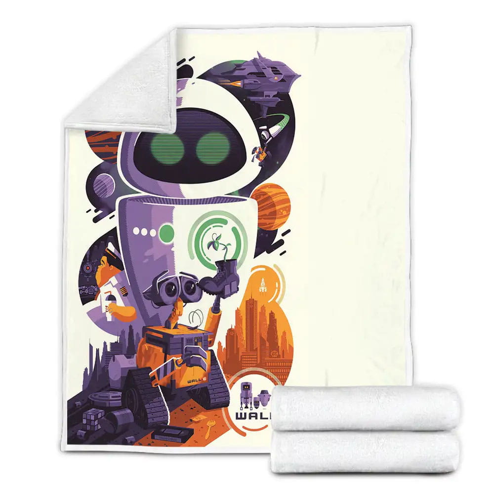 Wall-e Movie Green Eyes Photo Fleece Blanket Gift For Wife Husband Besties