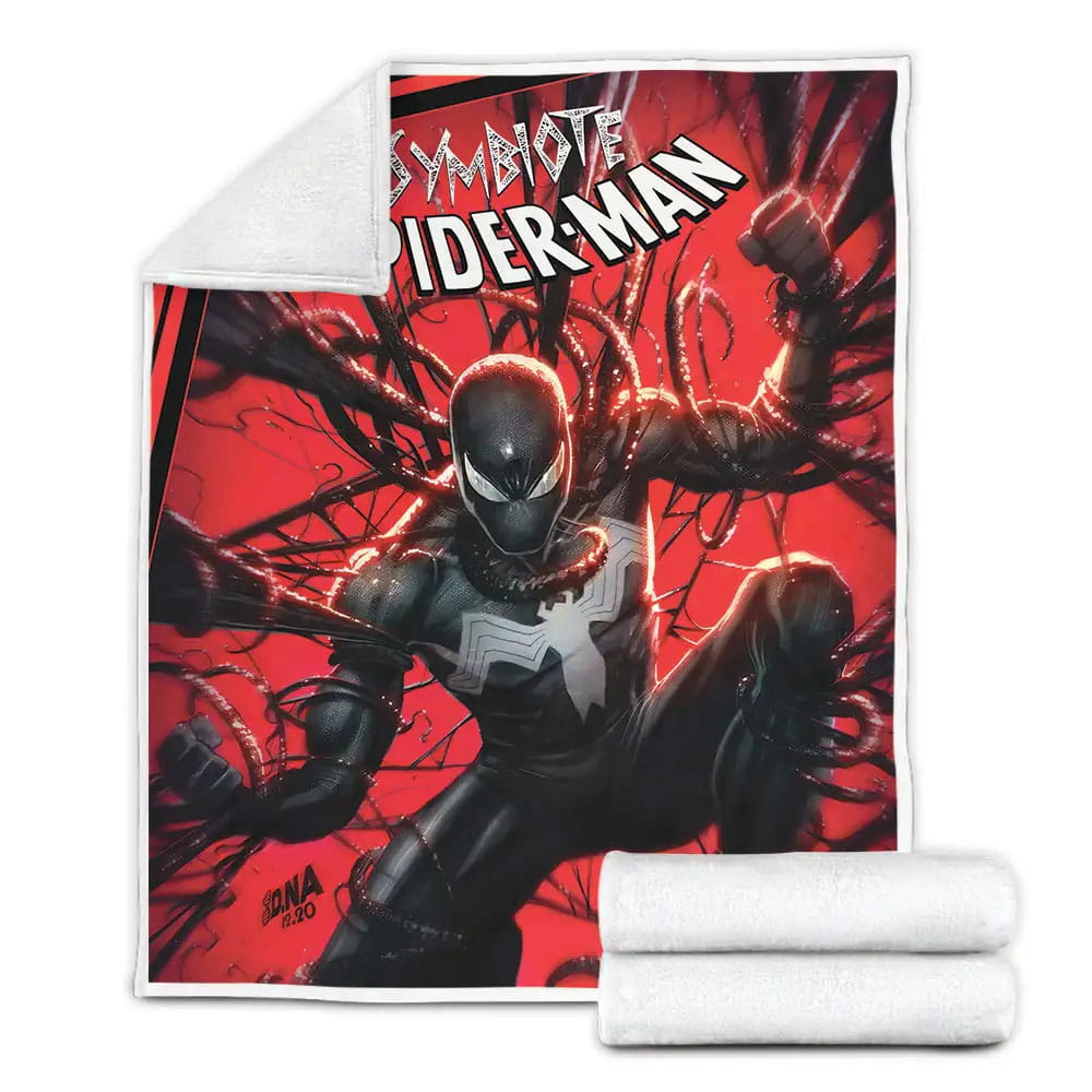 Spider-Man Symbiote Suit Fighting Venom Fleece Blanket Perfect 