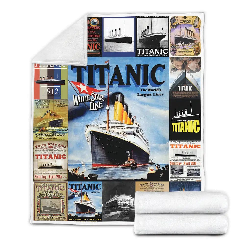 Titanic Fleece Blanket Gift For Birthday Halloween Christmas Thanksgiving