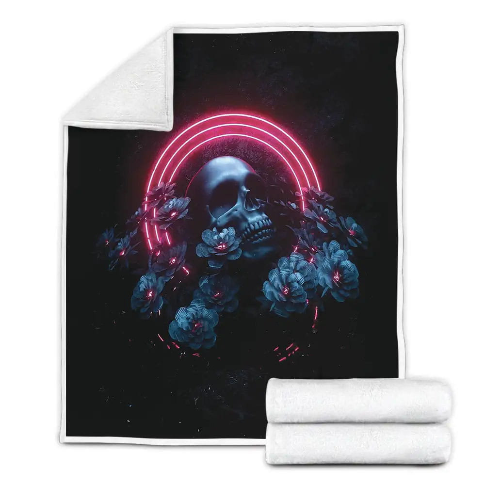 Horrible Skull Fleece Blanket Gift For Christmas Thanksgiving Halloween