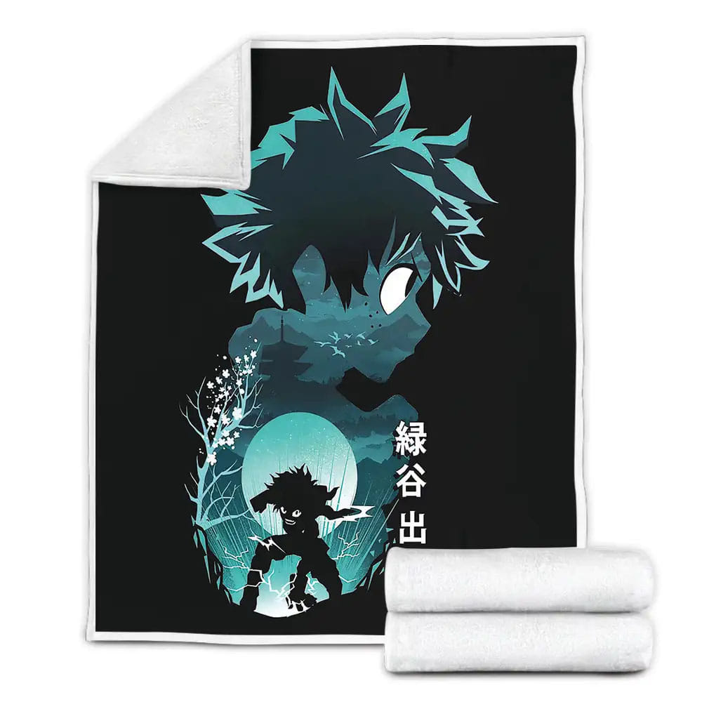 Illusion Negative Space Anime Hero Deku Fleece Blanket Perfect 