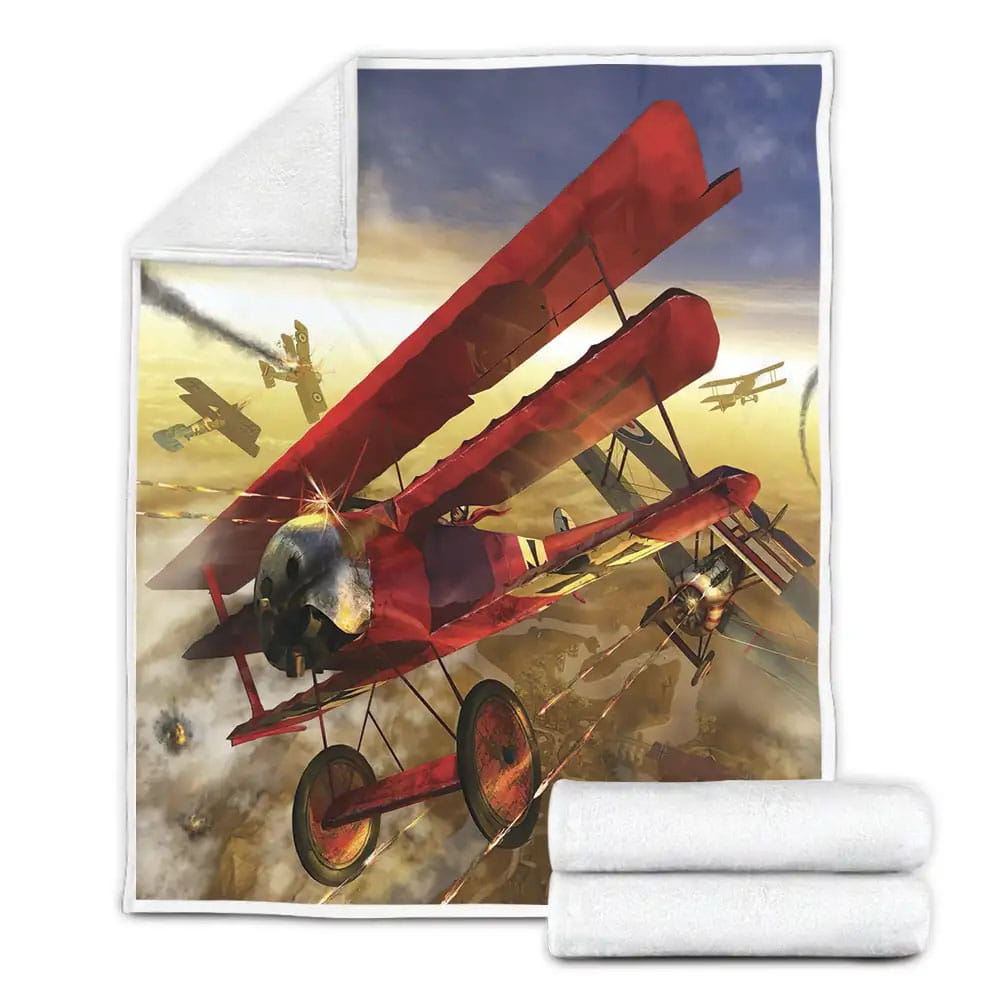 Military Weapon Ww1 German Empire Plane Fleece Blanket Perfect 