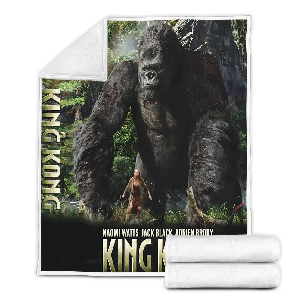 King Kong 2005 Movie Poster Fleece Blanket Gift For Wife Husband Besties